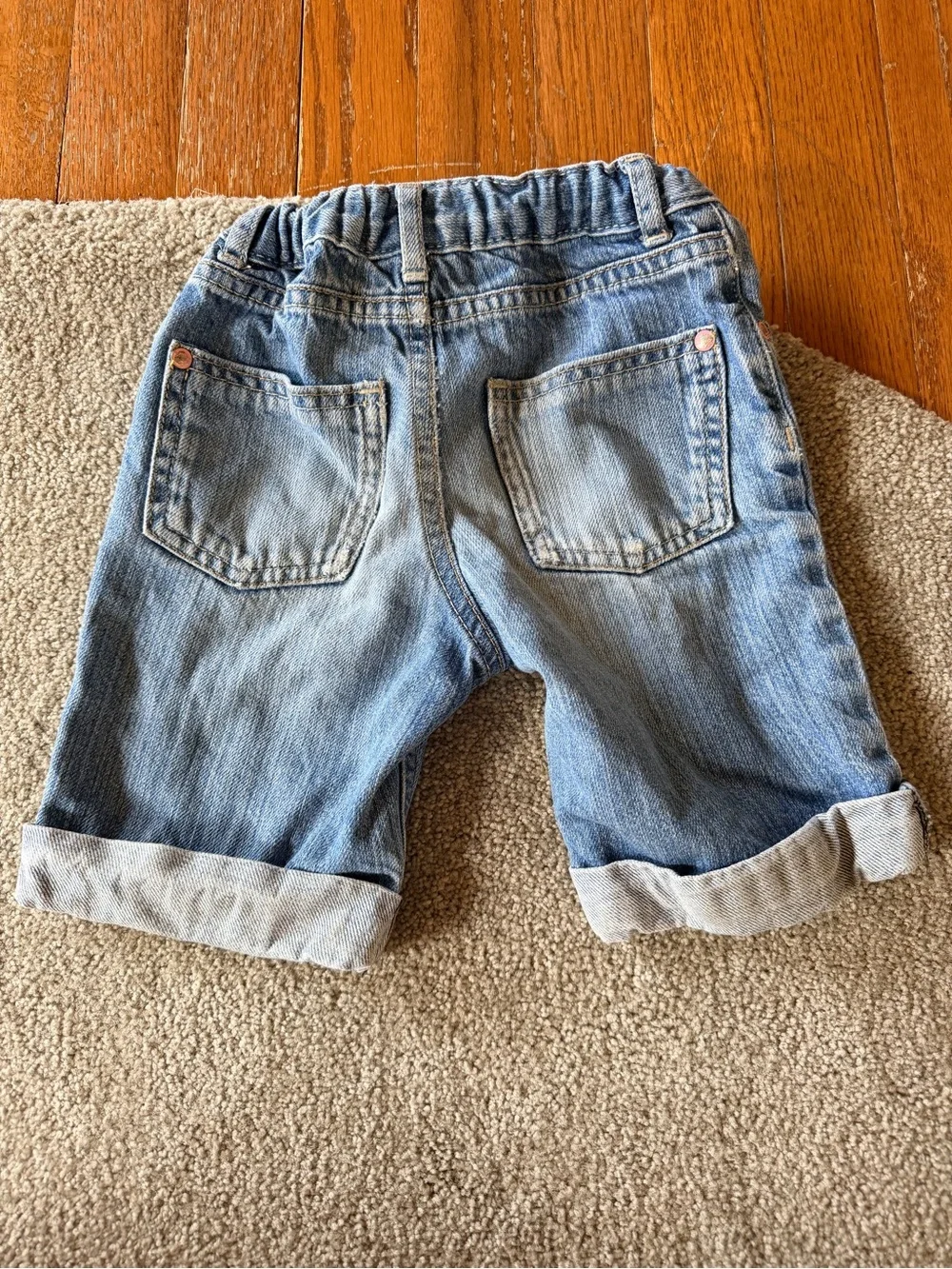 Genuine Kids OshKosh Girls Denim Bermuda Shorts Cuffed Blue Jeans 5T